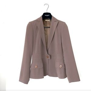 MAX STUDIO BROWN BUTTON LONG SLEEVE BLAZER JACKET
